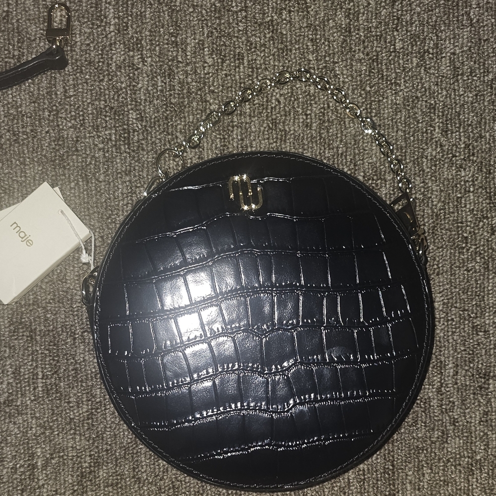 Maje croc embossed shoulder purse